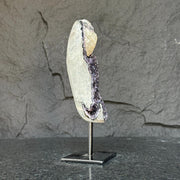 Natural Amethyst Geode, Galaxy Crystal on Metal Stand