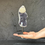 Natural Amethyst Geode, Galaxy Crystal on Metal Stand