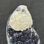 Natural Amethyst Geode, Galaxy Crystal on Metal Stand