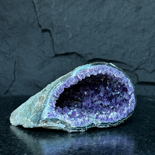 Deep Purple Amethyst Geode Cave, Perfect for Home Decor