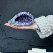 Deep Purple Amethyst Geode Cave, Perfect for Home Decor
