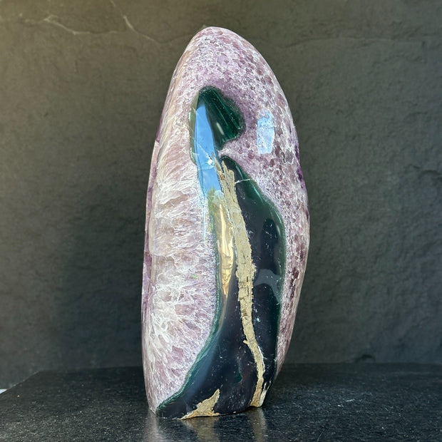 Uruguayan Amethyst and Quartz Cave, Natural Geode, 12 inches Amethyst crystal
