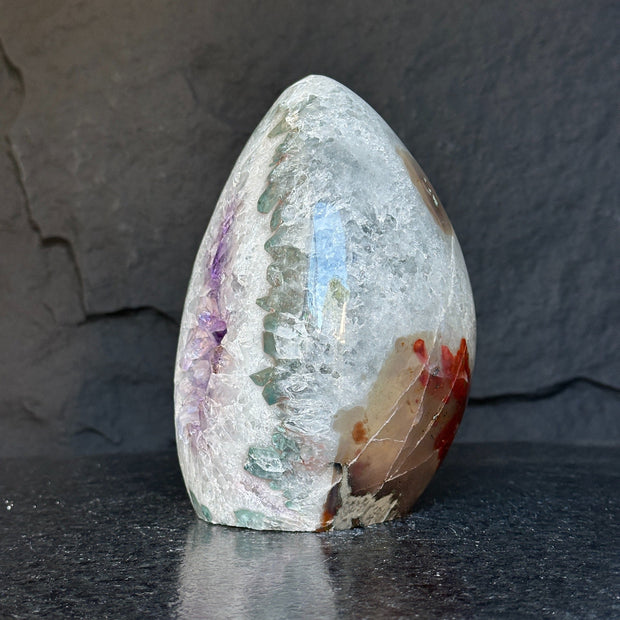 Incredible Statement Amethyst Crystal Piece, Amethyst Geode just for collectors, Extra large (8.5 in tall) Uruguayan Egg shaped Crystal