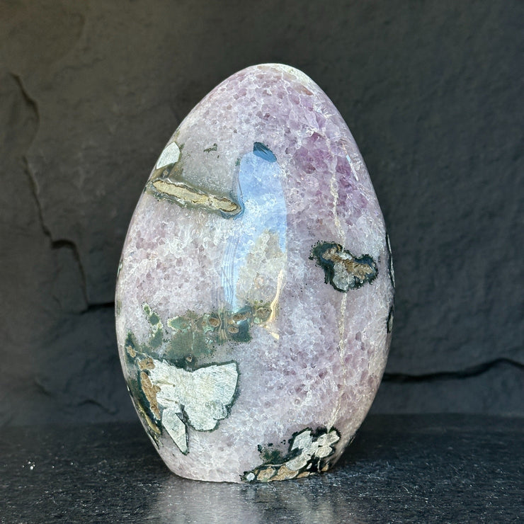 Amethyst Geode Crystal Egg with incredible Agate formations, Natural cave shaped polished agate stone