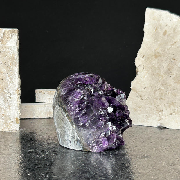 Top Grade Deep Purple Uruguayan Amethyst, Amethyst cluster with agate Formations