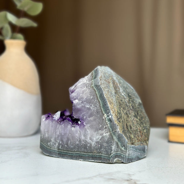 Semi precious stones, natural purple crystal