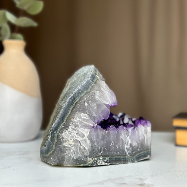 Semi precious stones, natural purple crystal