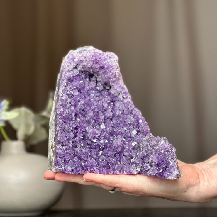 Extra Large Amethyst, Crystal Cluster With Cut Base, 6 to 7 inches amethyst