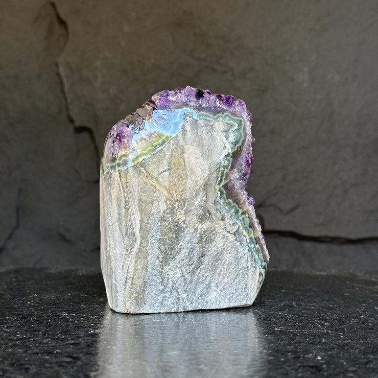 Amethyst Crystal Cluster Cave Geode , 6 in tall Huge Crystal Cluster, Deep Purple Stone