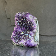 Amethyst Crystal Cluster Cave Geode , 6 in tall Huge Crystal Cluster, Deep Purple Stone