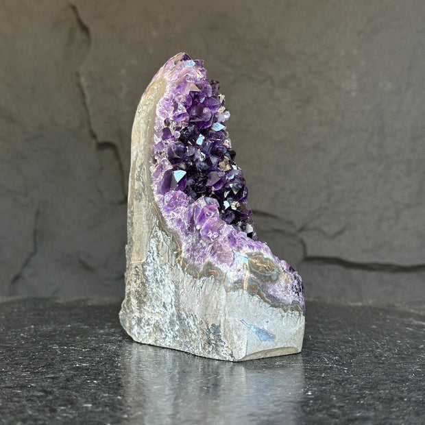 Amethyst with agate formations, amethyst cathedral for crystal decoration, extra large amethyst geode from Uruguay