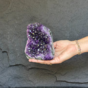 Amethyst Crystal Cluster Cave Geode , 6 in tall Huge Crystal Cluster, Deep Purple Stone