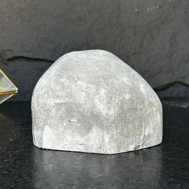 Flat Natural amethyst centerpiece, Unique geode for tabletop decor, rare find with agate formations