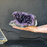 Large Amethyst Geode Cave with Agate edges, Unique Home Decor Crystal, High Quality Quartz, Crystal centerpiece