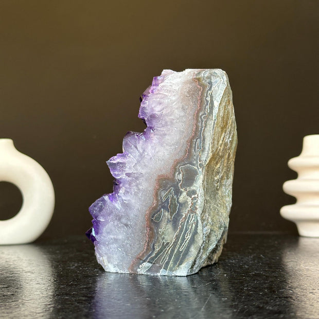 3 Lb Amethyst Cave Geode, 5.5 in tall Huge Crystal Cluster for Collectors