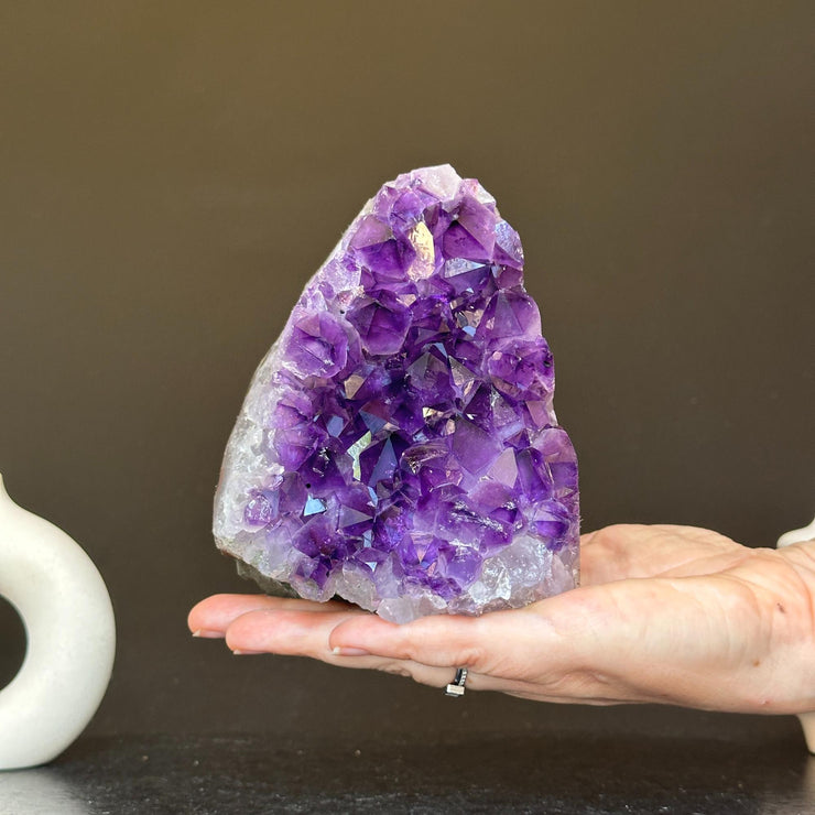 3 Lb Amethyst Cave Geode, 5.5 in tall Huge Crystal Cluster for Collectors