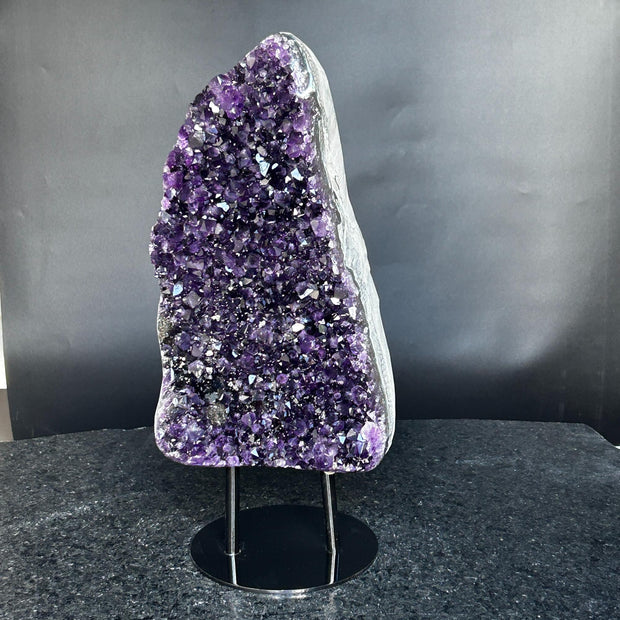 Superb Crystal Geode, Large Cave, Amethyst Crystal for collectors, 14 in Tall Full polished stone, Stunning decor AAA Crystal