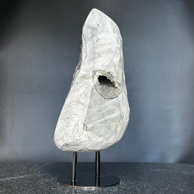 Superb Crystal Geode, Large Cave, Amethyst Crystal for collectors, 14 in Tall Full polished stone, Stunning decor AAA Crystal