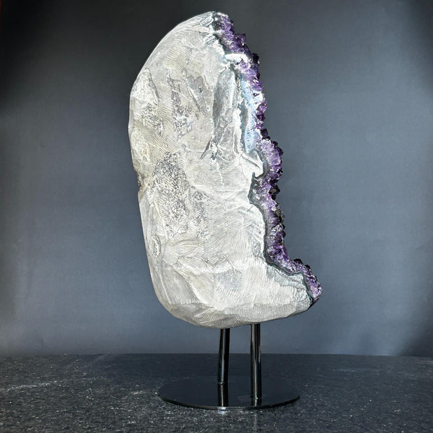 Superb Crystal Geode, Large Cave, Amethyst Crystal for collectors, 14 in Tall Full polished stone, Stunning decor AAA Crystal