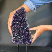 Superb Crystal Geode, Large Cave, Amethyst Crystal for collectors, 14 in Tall Full polished stone, Stunning decor AAA Crystal