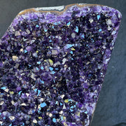 Amethyst Geode Cave with metallic base, Large Cave shaped, 12 inches tall piece for collectors, Full polished, Stunning decor Crystal