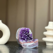 Unique Amethyst Cluster with Agate and Jasper formations, February birthstone, Meditation crystals, Amethyst Geode