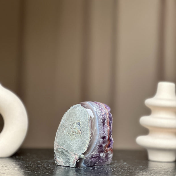 Unique Amethyst Cluster with Agate and Jasper formations, February birthstone, Meditation crystals, Amethyst Geode