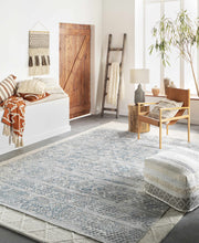 Geyser Woven White Gray Cotton Pouf