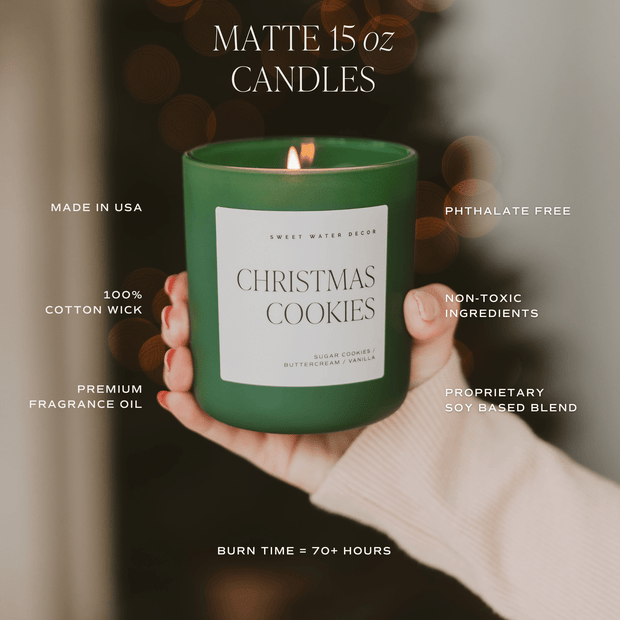 Under the Mistletoe Soy Candle - Green Matte Jar - 15 oz (Fraser Fir)