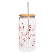 Candy Cane Can Glass - 17 oz