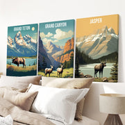 Grand Canyon, Jasper, Grand Teton. National Park Wall Art