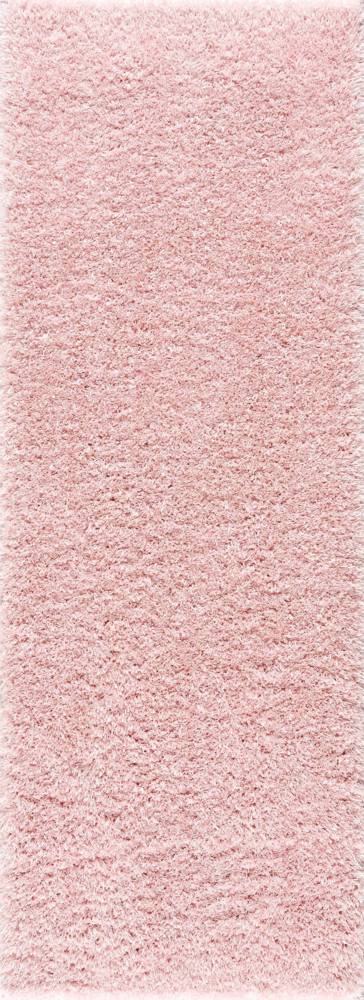 Faina Solid Pink Shag Rug Washable