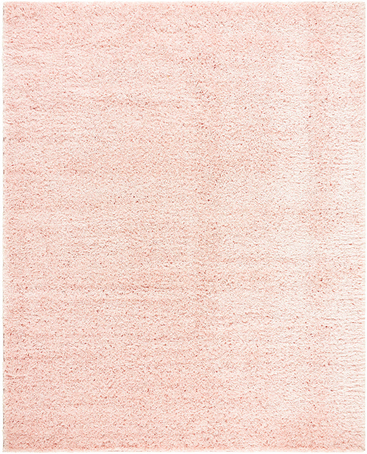 Faina Solid Pink Shag Rug Washable
