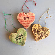 Christmas Carol Heart Ornaments