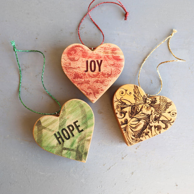 Christmas Carol Heart Ornaments