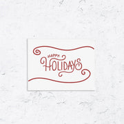 Happy Holidays Swirl Letterpress Box Set of 10