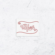 Happy Holidays Swirl Letterpress Box Set of 10