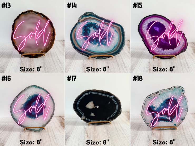 Agate Wall Clock | 8 to 13-Inch - Handcrafted Artisan Timepiece (Choose Slice)