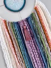 Pastel Chakra Rainbow Agate Dreamer Wall Hanging | Choose Your Agate - Mod North & Co.