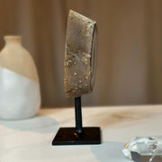 Agate Stone with metal stand included, Gems for home decor, Natural Uruguayan Crystal