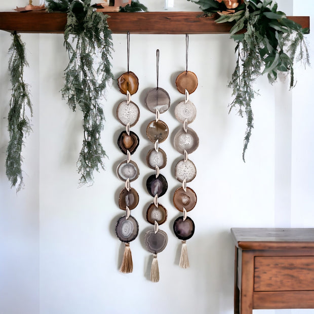 Umber Agate Garland – Handcrafted Boho Wall Hanging (Multiple Sizes)