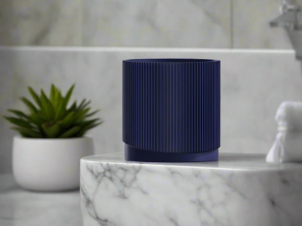 Mid-Century Ribbed Planter with Drainage and Saucer in Multiple Colors, 3D Printed Planter with Unique Modern Design, Lightweight, Wave