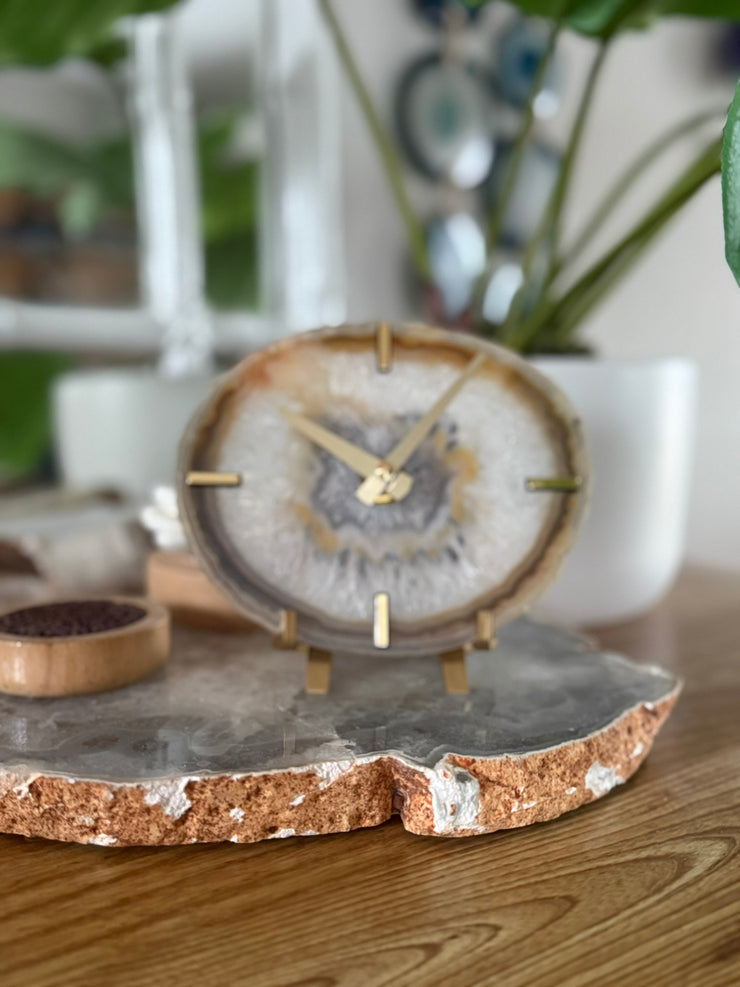 Artisan Agate Desk Clock - Limited Holiday Edition