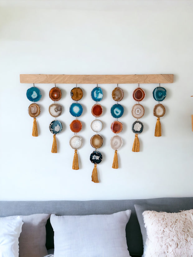 Aztec Uma Agate Wall Hanging (24 & 36 Inch) – Handcrafted Boho Wall Décor