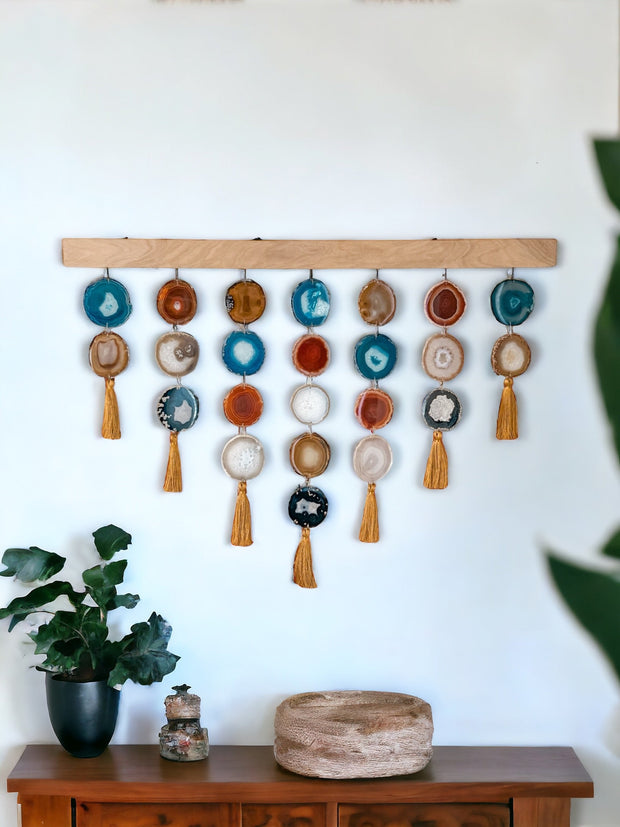 Aztec Uma Agate Wall Hanging (36 Inch) – Handcrafted Boho Wall Décor