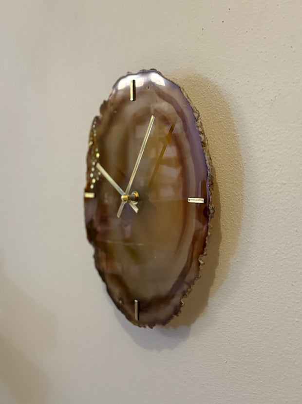 12" One of A Kind XL Natural Agate Wall Clock