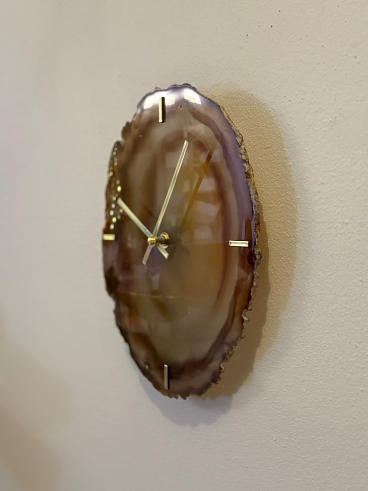 12" One of A Kind XL Natural Agate Wall Clock