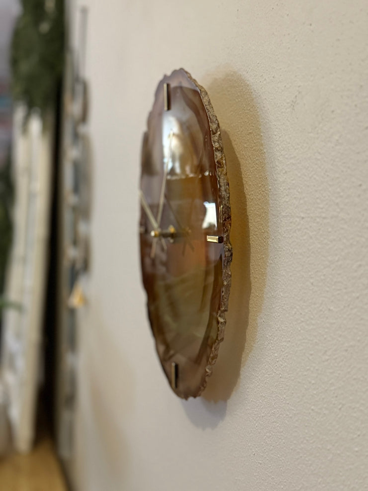 12" One of A Kind XL Natural Agate Wall Clock
