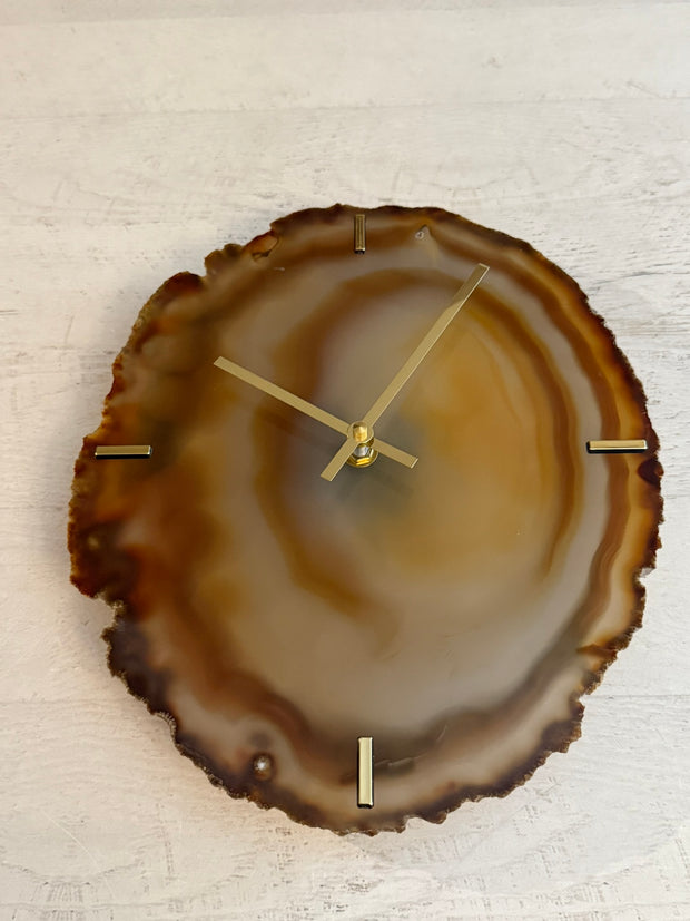 12" One of A Kind XL Natural Agate Wall Clock
