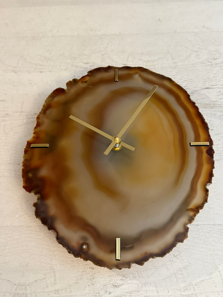 12" One of A Kind XL Natural Agate Wall Clock
